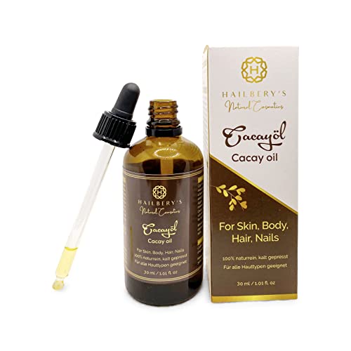 HAILBERY’S Cacay Öl 30ml - SEHR GUT IM TEST - Anti Aging - Feuchtigkeitspflege - Vitamin E Öl - 100% Naturkosmetik - fürs Gesicht, als Haaröl - Bartöl - Cacay Oil (30ml)