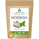 MoriVeda Moringa Oleifera Tee mit Minze, 20 Teebeutel, Minztee aus getrockneten Moringa Blättern, natürlich und vegan, 20 Beutel Minze