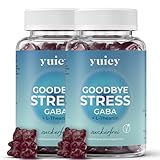 YUICY Goodbye Stress Gaba Gummies mit L-Theanin und Zitronenmelisse - weniger Stress, mehr Fokus und Gelassenheit - Gummibärchen statt Kapseln - 100 mg Gaba - 120 Stück