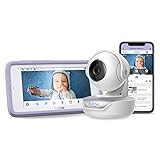 Hubble Connected Nursery Pal Premium Babyphone mit Kamera, 5-Zoll-Touchscreen, Datenschutzmodus, Infrarot-Nachtsicht, Zwei-Wege-Gespräch, Raumtemperatursensor und Smartphone-App