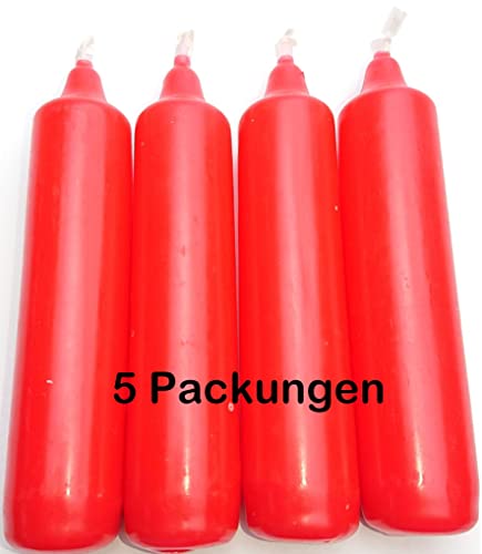 apog Versand 5er Pack Adventskerzen rot ca. 20x 105 mm (5 x 4 Stück) Weihnachtskerzen, Christbaumkerzen, Pyramidenkerzen, Baumkerzen, Kerzen