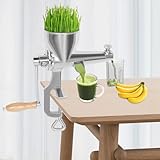 Manuelle Entsafter und Beerenpresse - Edelstahl Saftpresse für Obst und Gemüse, inkl. Schraubklemme zur Tischmontage, für Weizengras und Limetten