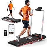 Laufband für Zuhause mit Neigung, 12km/h Laufband Klappbar mit Steigung, 3 in 1 Walking Pad mit Armstützen, Fernbedienung und App Steuerung, für Zuhause & Büro Kein Zusammenbau Erforderlich