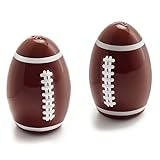 40YARDS American Football Salz- und Pfefferstreuer aus Keramik (2 Stück) in Football Form mit erhabener, fühlbarer Naht - Geschenk für Football Fans