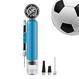 ZONTO Ballpumpe, kompakte Ballpumpe mit Manometer, Luftpumpe mit abnehmbarem Schlauch für Fußball, Basketball, Fußball, Volleyball, Wasserball, Netball, Ball