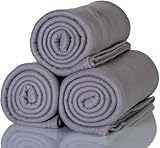 ALCLEAR 3 Stück Oeko Tex Fleecedecken, Farbe: anthrazit, tolle Größe 130x160 cm, über 200 g/m2, Sofadecke Couchdecke Wohndecke, Picknickdecke Sofaüberwurf Decke