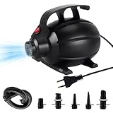 WDKXCN Elektrische Luftpumpe, 600W Luftpumpe Elektrisch mit 5 Düsen, Luftpumpe Luftmatratze Tragbare, Elektrische Pumpe für Aufblasen Ablassen, Air Pump für Matratze Aufblasbarer Pool Schwimmring
