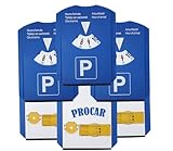 PROCAR Equipment Parkscheibe Auto Deutsche Qualitäts Multifunktions (Parkscheibe mit Uhr, Eiskratzer, Einkaufschip, Reifenprofilmessung und Fensterwischer (3 Stück)
