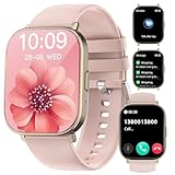 Fitoncloud Smartwatch Damen mit Telefonfunktion, 2,01 Zoll HD Touchscreen Fitnessuhr Damen mit Schlafmonitor, Menstruationszyklus, IP67 wasserdichte Sportuhr für iOS Android, Rose