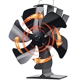 Tomersun Holzofenventilator Holzofen Ventilator Wärmebetriebener Ofenventilator Heizlüfter Kaminventilator für Pellet/Holzbrenner/Kamin