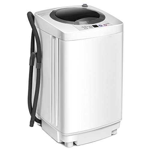 COSTWAY Waschmaschine 3,5kg, Waschvollautomat Toplader, Miniwaschmaschine Waschautomat mit Schleuder