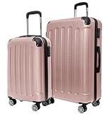 TRVLMORE Kofferset 2 Teilig Hartschale - Koffer & Trolleys Set - Koffer Set 2 - Reisekoffer Set 2 Teilig - Hartschalenkoffer Set 2 Teilig - 2 Teiliges Trolley Set - Koffer 2er Set - Rosa