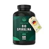 Bio Spirulina Presslinge – 600 Tabletten (500 mg) – 4.000mg hochdosiert – Bio-Algen aus kontrolliert biologischem Anbau – Vegan – TRUE NATURE®