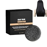 Savon noir anti-cheveux gris, Shampoing noir naturel pour couvrir les cheveux gris, Shampoing solide hydratant pour hommes et femmes, Nettoie et renforce en profondeur, Favorise la santé (1pcs)