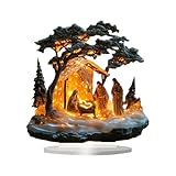 Generisch Leuchtendes Krippen Set, Weihnachtskrippen Sets, Acryl Krippen Desktop Figurendekorationen, Kreative Jesus Fest Szenenfiguren, Exquisite Weihnachts Tisch Krippenszene
