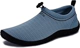 WHITIN Herren Wasserschuhe Aquaschuhe Strandschuhe für Männer Sommer Atmungsaktive Badeschuhe Schwimmschuhe Surfschuhe Aqua Schuhe Dunkelgrau Größe 47
