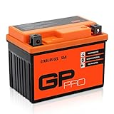 GP-Pro GP-001 12V GEL 5Ah GEL Motorrad Batterie GTX5L-BS, wartungsfrei versiegelt vorgeladen ähnlich YTX4L-BS YTX5L-BS