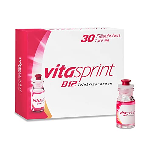 Vitasprint B12 Trinkfläschchen, 30 St. – Mit hochdosiertem Vitamin B12 zur Besserung des Allgemeinbefindens, für mehr Energie und weniger Müdigkeit und Erschöpfung