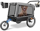 KESSER® Hundeanhänger Boxer 3-in-1 Hundebuggy & Jogger Fahrradanhänger groß ca. 240 Liter Volumen, gefedert, Material: 600D Oxford Canvas, SmartSpace Concept, maximale Belastbarkeit: 40 kg