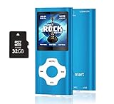 MP3 Player mit 32GB MicroSD Speicherkarte, Tabmart MP4 Musik Player Unterstützung Audio Player Media Player FM Radio E-Books Lange Akkulaufzeit 1,81 Zoll Farbdisplay Musik Player Blau