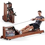YOSUDA Wasser-Rudergerät für Zuhause, Rudermaschine Klappbar 180°aus Massivholz, 182 kg Gewichtskapazität mit Speziellem Monitor und Bluetooth-App, Sehr Leise,Bequemer Sitz