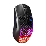 SteelSeries Aerox 3 Wireless - RGB Gaming-Mouse mit Öffnungen in der Oberfläche - Federleichtes, wasserabweisendes Design - Optischer TrueMove Air-Sensor mit 18.000 DPI - Onyx