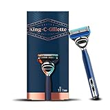 Gillette King C. Rasierer Herren mit Trimmer für Präzision, Bartrasierer + Rasierklinge, Marineblau