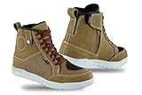 MCW Gear Herren-Sneaker, Leder, Braun, Motorrad-Rennen, Touring, Biker-Schuhe, braun, 47 EU