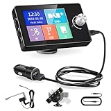 Inefala DAB Dab+ Autoradio-Adapter 2,8-Zoll-LCD-Farbdisplay mit Bluetooth-Freisprecheinrichtung, Dab-Transmitter, FM-Transmitter, AUX-EIN-/Ausgang, TF-Karten-Musikwiedergabe, Autoladegerät