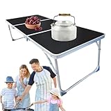 Faltbarer Camping Table | Aluminiumlegierung faltbarer Außentisch | Camping -Accessoire mit Griffen im Freien für Rasenpark Patio Cooking Home Beach Adventures Garten Reisen Versammlungen Essbereitsch