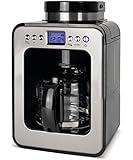 CASO Coffee Compact electronic – Design- Kaffeemaschine mit Mahlwerk, 4 Tassen Kaffee, auch vorgemahlenes Kaffeepulver geeignet, Brüh- & Mahlwerk entnehmbar, LCD-Display, Timer, Warmhaltefunktion