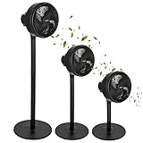 Zilan Standventilator 65 Watt kraftvoller Ventilator sehr leise energiesparend 3 Stufen hoher Luftdurchsatz 90° oszillierend höhenverstellbar Bodenventilator mobiler Luftkühler Standlüfter Tower Fan