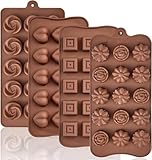 Socluer 4 Stück Silikon Pralinenform, 3D Schokoladenformen, BPA Frei und Antihaftbeschichtet, für Süßigkeiten, Bonbons, Eiswürfeln