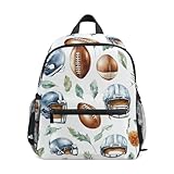 Mnsruu Kleiner Schulrucksack für Kinder, Rugby-Muster (56) für Kleinkinder, Vorschule, Schultasche, Kindergarten, Grundschultasche für Jungen und Mädchen