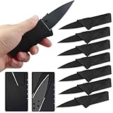 WholeFire 20 Pack Kreditkartenmesser, Kreditkartenformat Klappmesser Faltmesser, Outdoor Edelstahl Griff Taschenmesser Mini Überlebensmesser Schwarz