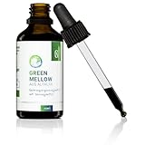 KRAFTGRAS Green Mellow Tropfen [50 ml] - flüssiges Chlorophyll aus Alfalfa mit weiteren Pflanzen-Extrakten & Glückshormon L-Tryptophan [vegan & leicht dosierbar]