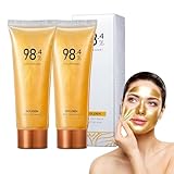 2 Stück Gold Foil Peel Off Maske, 24K Gesichtsmaske Gold Peel Off Mask Gold Foil Peel-off Mask 98% Goldfolien Golden Gold Maske, gold peel maske Blackhead Remover Mask