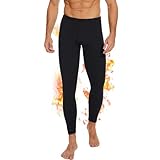 AMIYOYO Unterhose Herren Lange Thermohose Männer Leggings Hochtailliert Lange Unterhosen Weich Trainingshose Atmungsaktiv Warme Jogginghose Skiunterhose für Winter