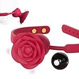 Jixaxe Elektrische Knebel Sexspielzeug Rosen Ballknebel Vibrator mouth gag mit 9 Vibrationsmodi SM Knebel Einstellbar Stimulation Erotik Fetisch Extrem Sexspielzeug Für Frauen Couples Cosplay