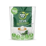 Pure Via Stevia Blatt Süßungskügelchen 1kg - Natürliches Süßungsmittel – VORTEILSPACK, Entspricht 2kg Zucker