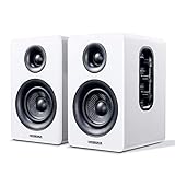 Sanyun SW208 3' Aktive Bluetooth 5.0 Regallautsprecher - 60W-Kohlefaser-Lautsprechereinheit - eingebauter 24-Bit-DAC - dynamischer 3D-Surroundsound – 2.0 Computer-PC-Monitor (Paar, weiß)