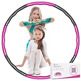 LETAO Hula Hoop Reifen Kinder von 8-15 Jahren | Rosa-Grau Hula Hoop Reifen Kinder, Zerlegbar, inklusive Elektronischer Anleitung