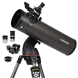 Celestron 31145 NexStar 130SLT-Mak tragbares, motorbetriebenes Newtonsches Spiegelteleskop mit schnell Abnehmbarer Gabelmontierung, Zubehörschale und „Starry Night“ Special Edition Software, Grau