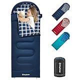 KingCamp Kinder-Schlafsack mit Flanell gefüttert, für kaltes Wetter, 3–4 Jahreszeiten, Schlafsack für Teenager, Jugendliche, Kinder, Jungen, Mädchen, Camping, Wandern, Rucksackreisen, wasserdicht,