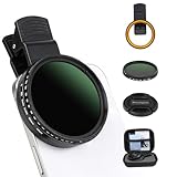 Variabler ND2-ND400-Filter, 52 mm, ultradünn, mehrfach beschichtet, verstellbar, Neutraldichtefilter, Clip-On-Handyobjektiv, ND-Filter-Set, kompatibel mit iPhone 15, 14, 13, 12, 11, Google Pixel und