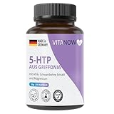 5-HTP AUS Griffonia Simplicifolia 30% Seed Extract, Natural Samen mit African Black Bean Extract, Magnesium und Vitamin B6, vegan 90 Capsules High Dose Plus Vitamin B6 100mg from