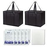 2 Stück kühltaschen（40L+40L）+10 Stück Ice Bag,kühltasche faltbar,kühltasche（41x26x33cm）,Cooler Bag,Faltbare kühltasche