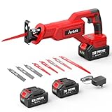 Avhrit Säbelsäge Akku 21V, Akku Säbelsäge mit 2x4000mAh Batterien, 3000 SPM Akku Universalsäge, 8 Werkzeug -freie Installation Säbelsägeblätter, Elektrisch Reciprosäge für Holz und Metall