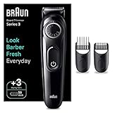 Braun Barttrimmer Series 3, Bartschneider und Trimmer Herren mit ultrascharfer Klinge, 40 Längeneinstellungen, mit 50 Min. kabelloser Laufzeit, BT3410