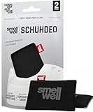 SmellWell Active Geruchsentferner - Schuhdeo - Bambusaktivkohle Geruchsabsorber - Feuchtigkeitsabsorber für Schuhe,Taschen und gegen Schweißfüße - lästige Gerüche - Black, 1 Paar, 2 x 50g